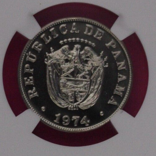 Top Pop 1974 Panama PF 69 Proof  5 Centesimos NGC Graded Authentic Slab 855
