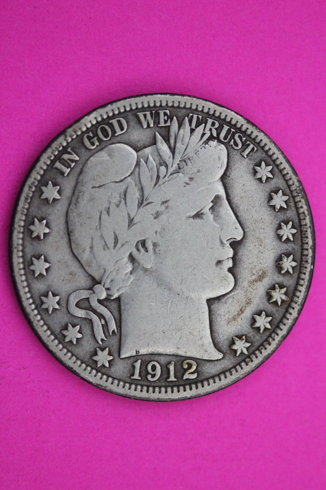 1912 P Barber Liberty Half Dollar Scarce Semi Key Date Silver Old Coin 0023