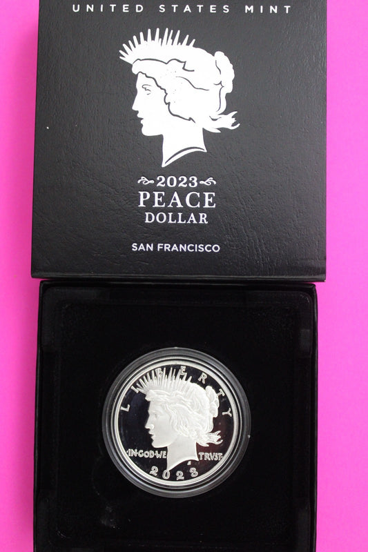 Gem Deep Cameo Proof 2023 S Peace Silver Dollar 999 Fine Mint Box & COA 6011