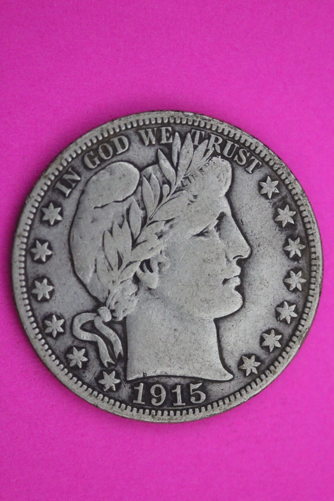 1915 S Barber Liberty Half Dollar Scarce Semi Key Date Silver Old Coin 0022