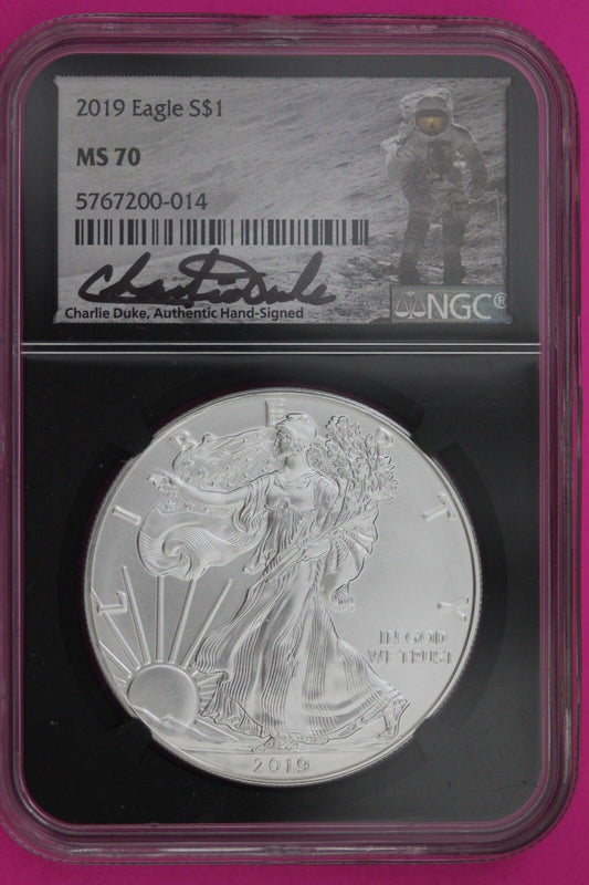 2019 MS 70 Silver Eagle Charlie Duke NGC Certified Graded Authentic Slab 635