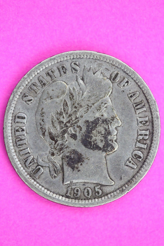 1905 O Barber Liberty Dime Scarce Semi Key Date Silver Coin Free Shipping 0088