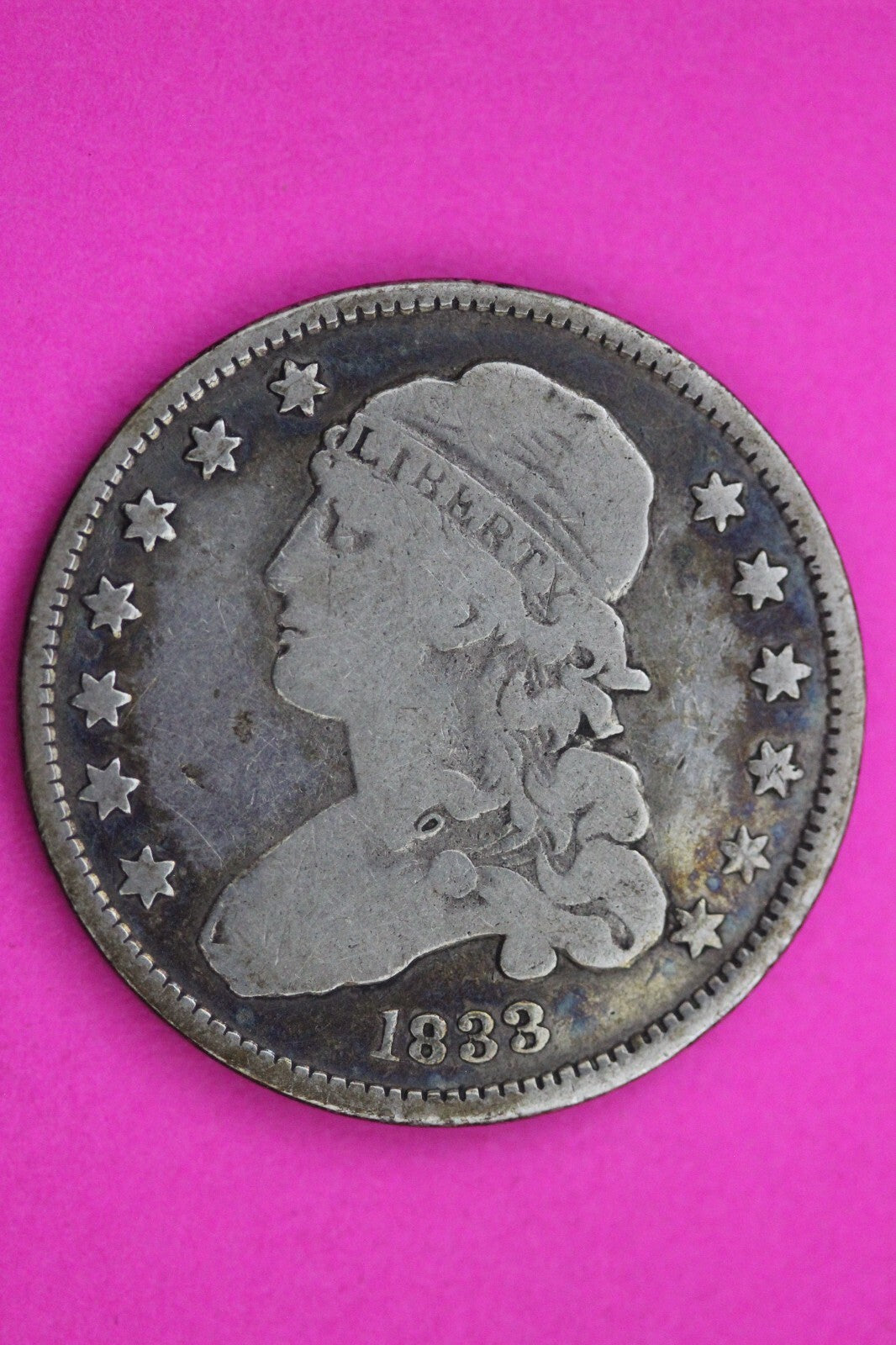 1833 Bust Cap Quarter Lady Liberty Rare Silver Key Date Coin Authentic 0575N