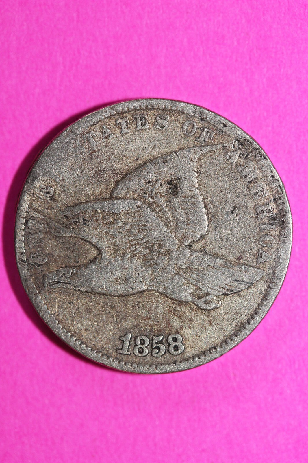 1858 Flying Eagle Cent Penny Exact Scarce Early Type Exact Coin as Pictured 65
