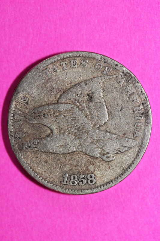 1858 Flying Eagle Cent Penny Exact Scarce Early Type Exact Coin as Pictured 65