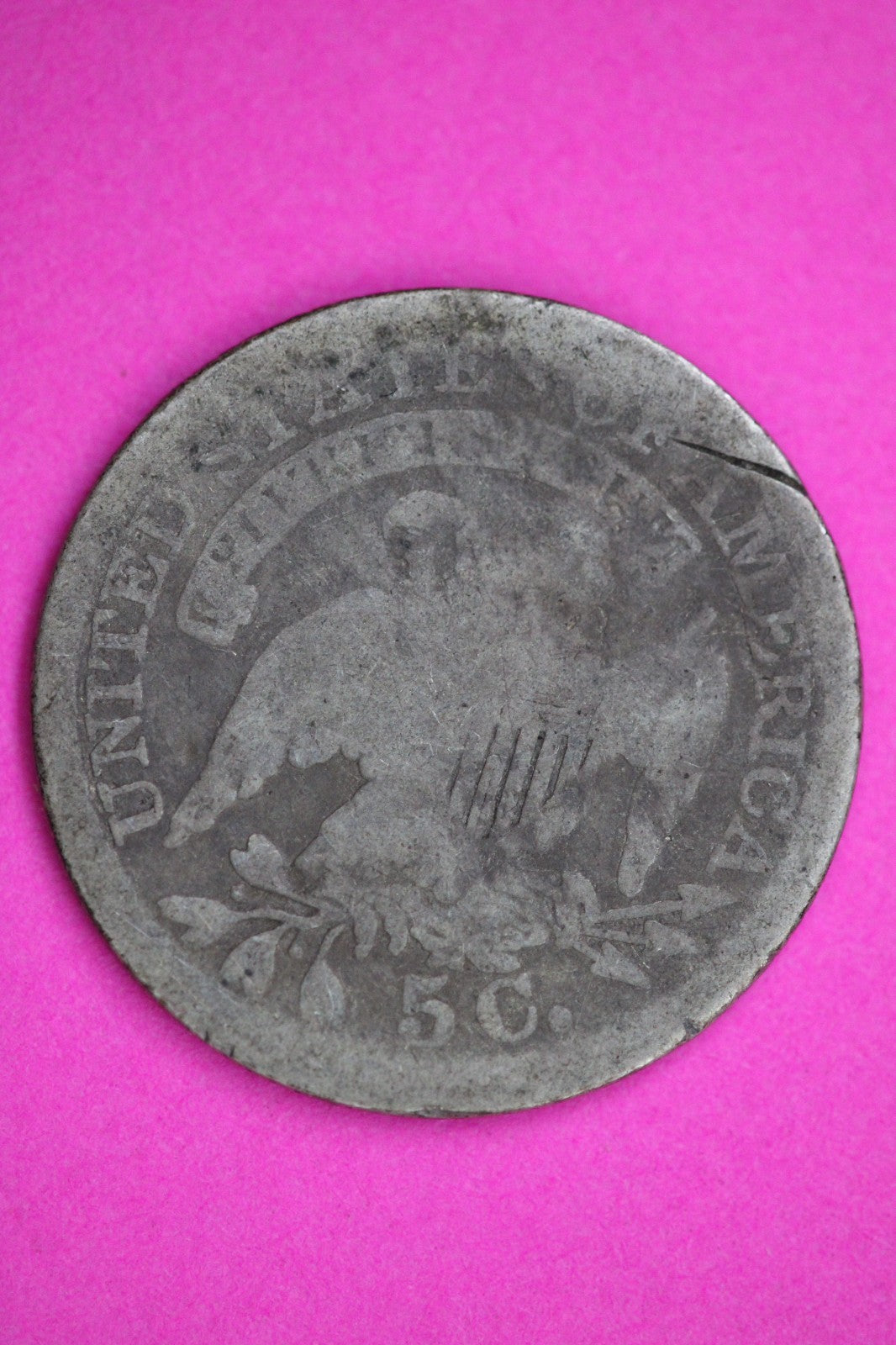 1836 Cap Bust Half Dime Silver Coin Shown Low Grade Filler Damaged Bent 2745