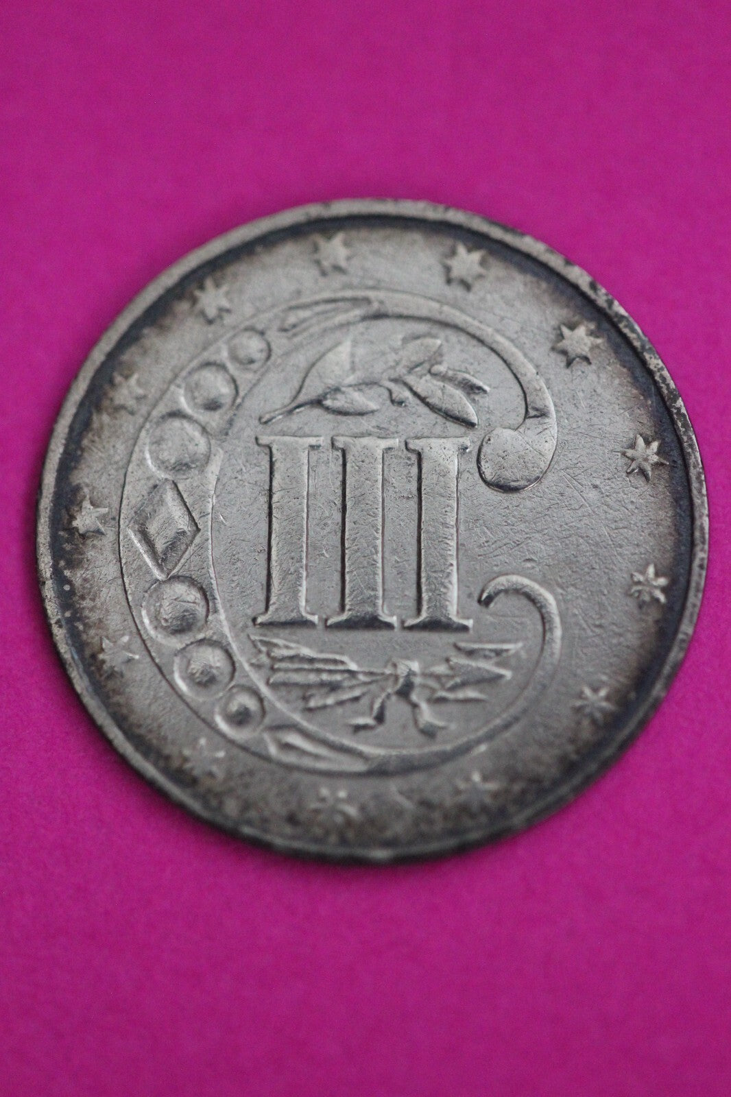 Naturally Toned 1860 Trime 3 Three Cent Silver Dime Guaranteed Authentic 1422