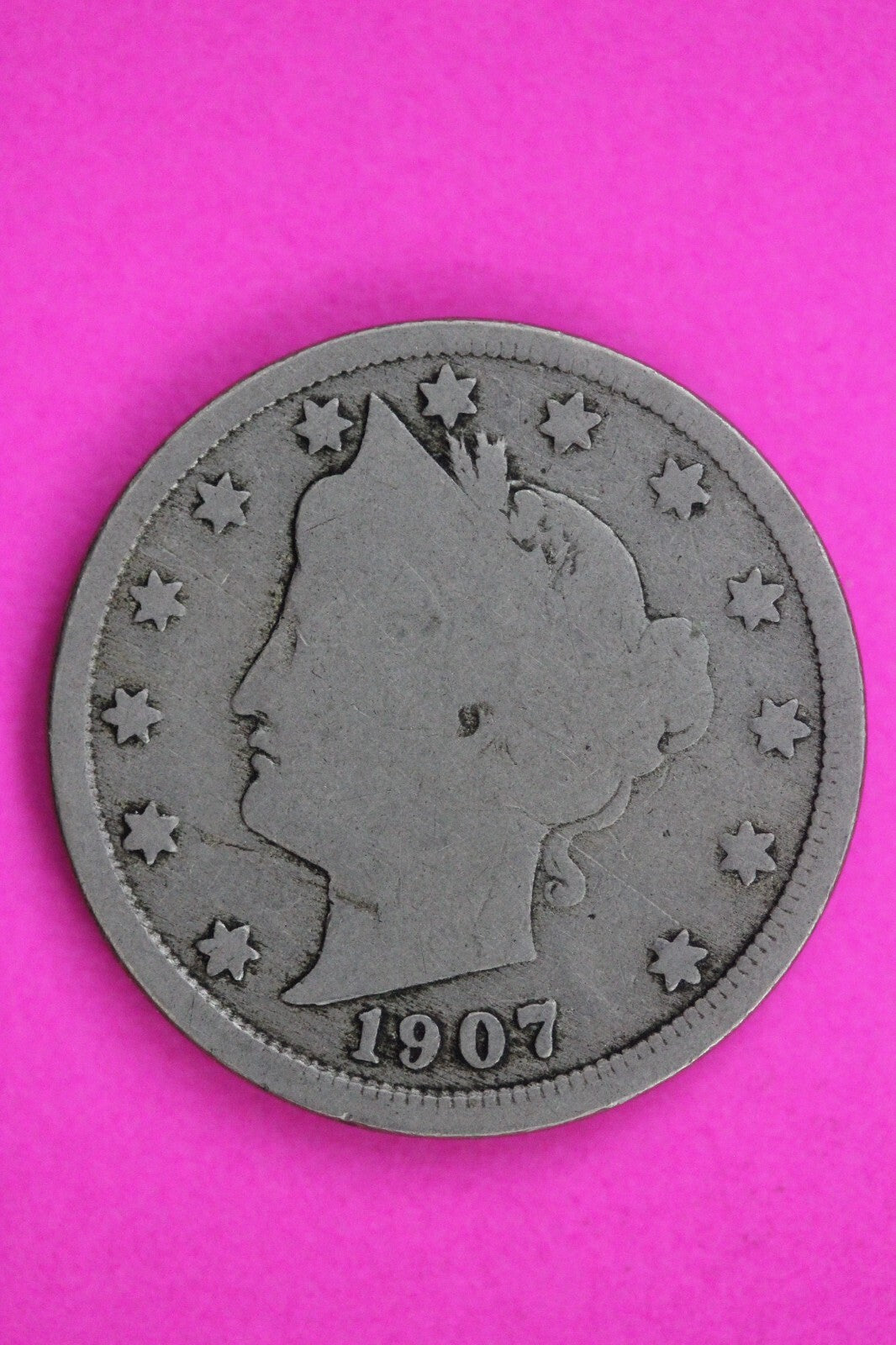 Mint Error Rotated Die 1907 V Liberty Nickel Guaranteed Authentic Genuine 1518