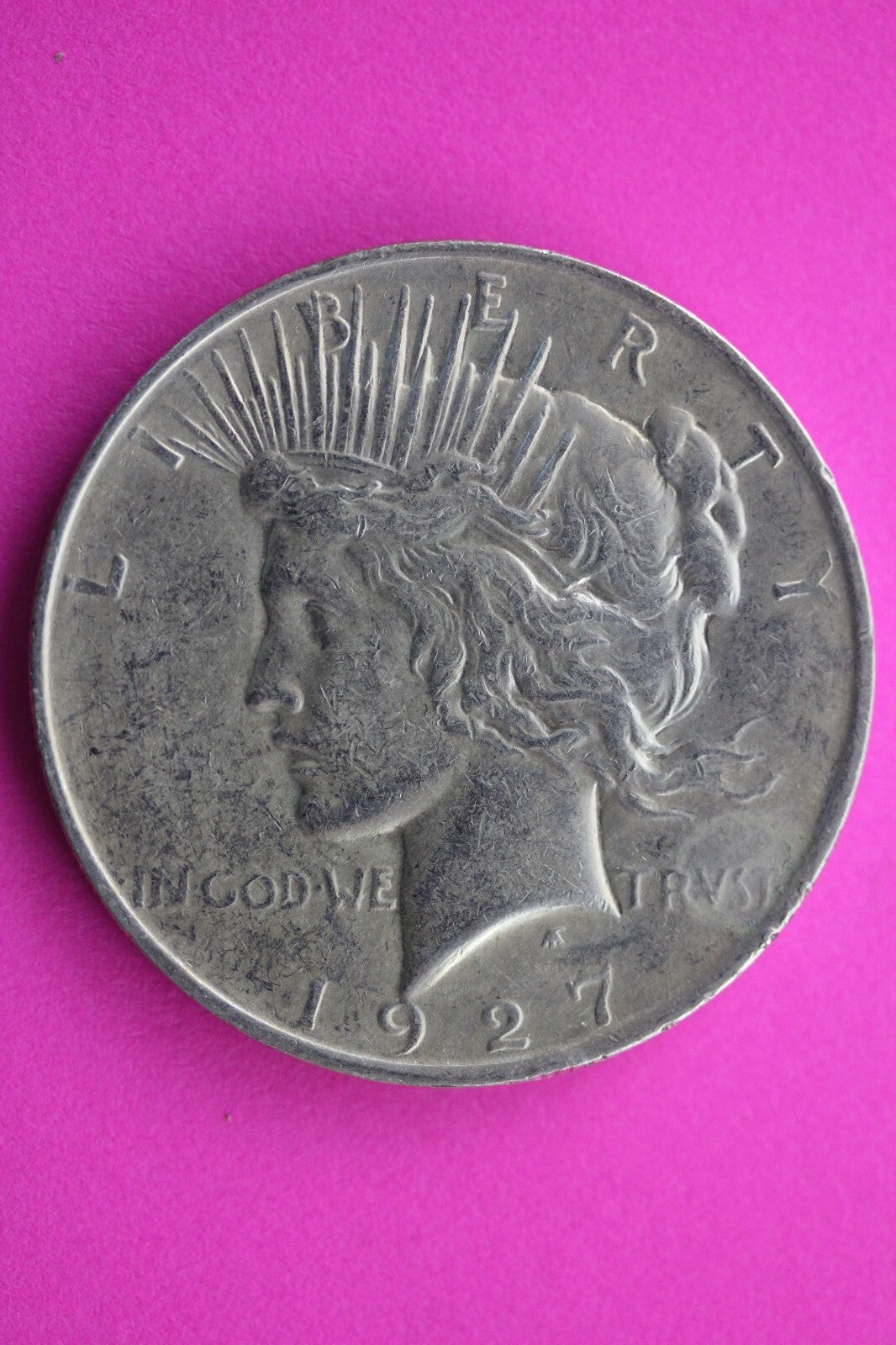 High Grade 1927 D Peace Silver Dollar LIberty Coin Guaranteed Authentic 0359N