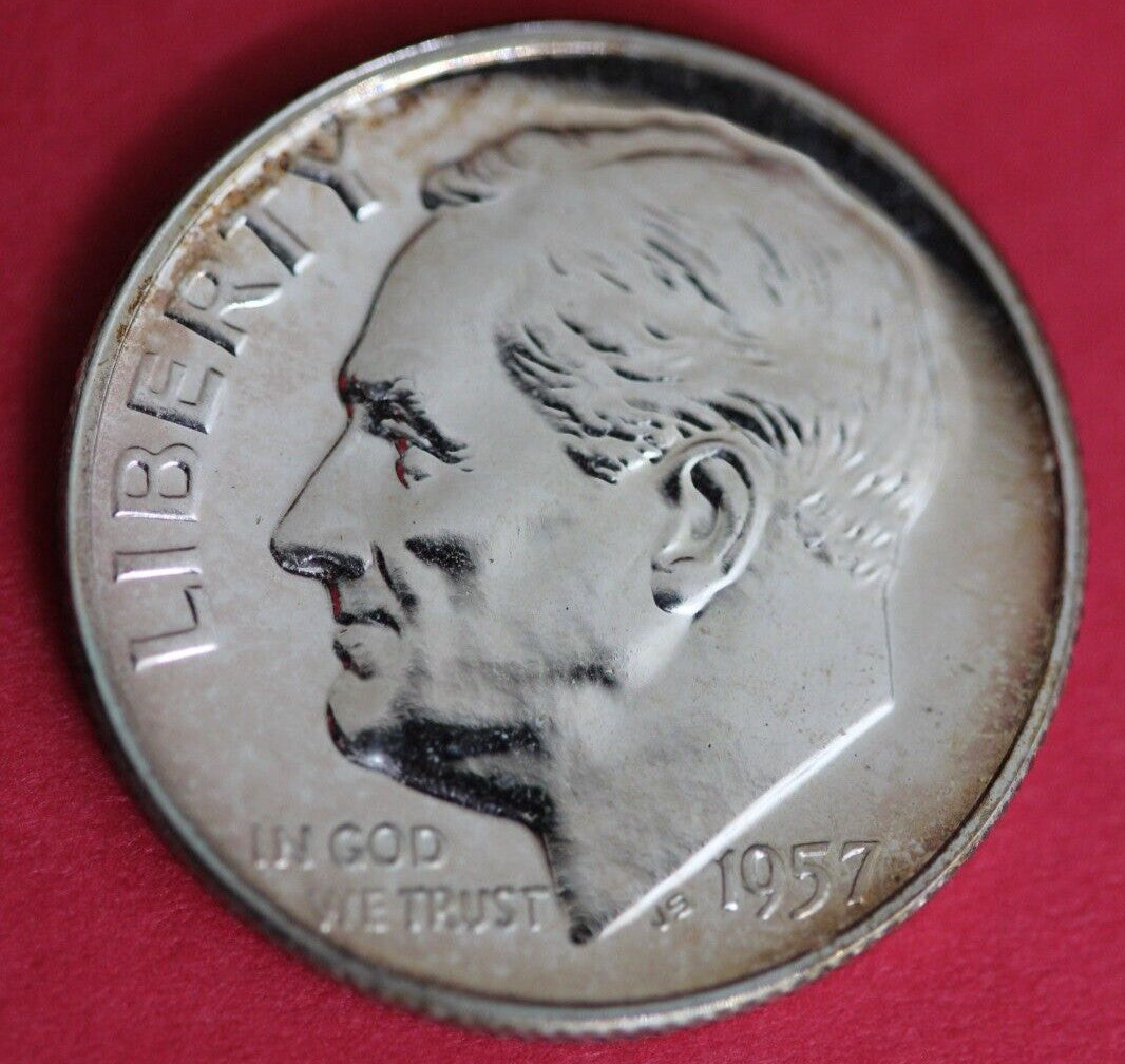 1957 Silver Proof Roosevelt Dime Exact Coin Shown  44