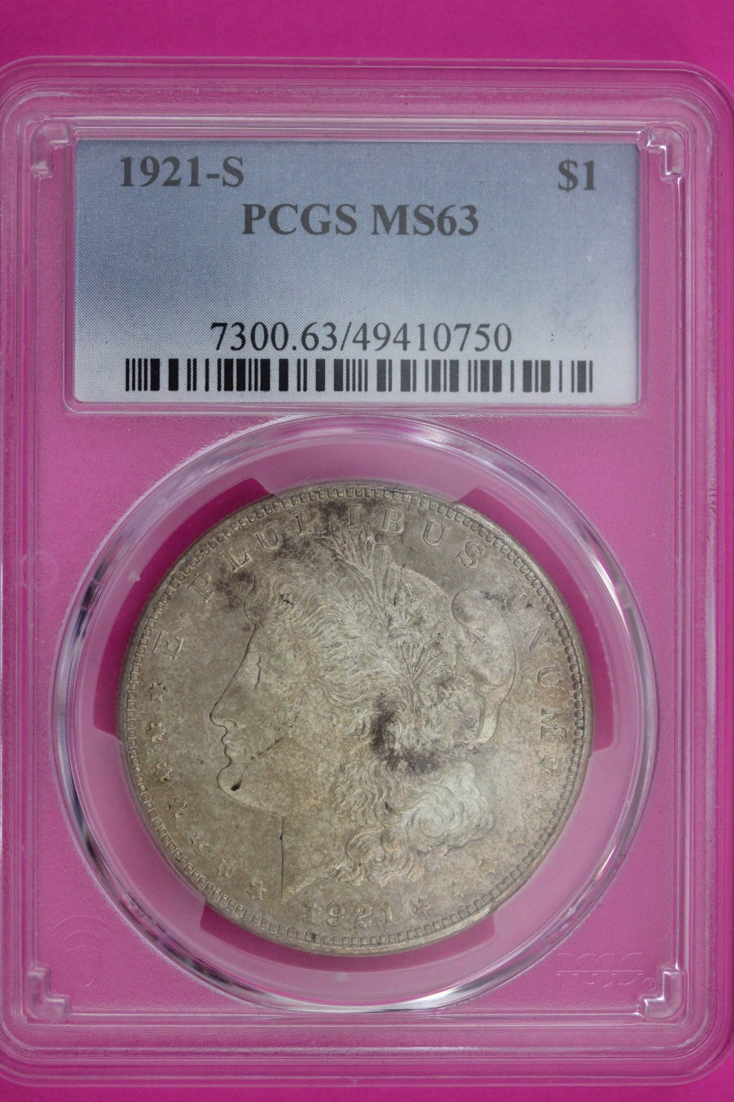 1921 S MS 63 Liberty Morgan Silver Dollar PCGS Certified Authentic Slab 1150
