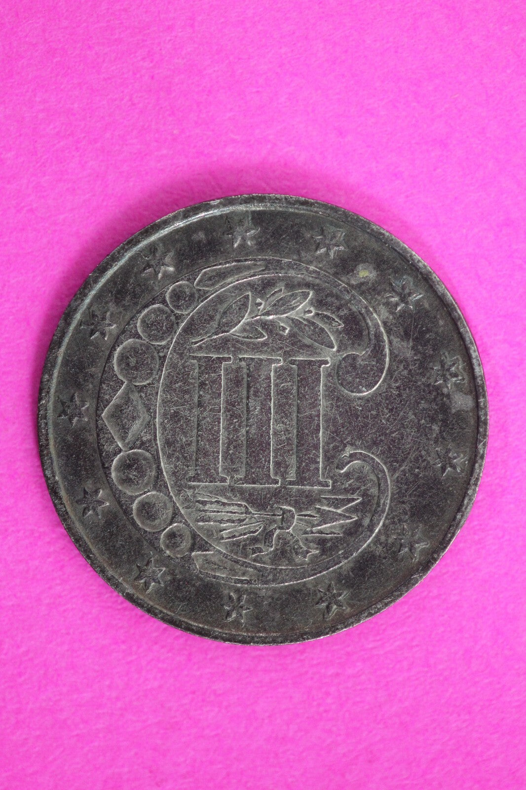 High Grade 1861 Trime 3 Three Cent Silver Dime Rare  Semi Key Date Coin 135