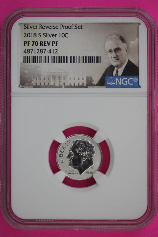 2018 S PF 70 Reverse Proof Roosevelt Silver Dime 1 Coin From a Proof Set NGC 263