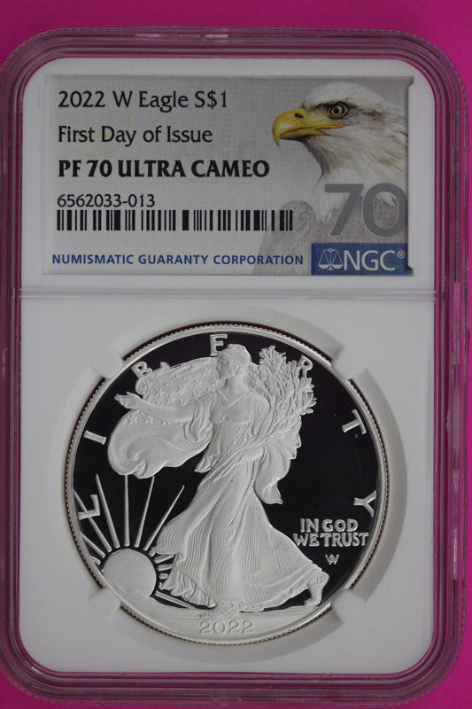 2022 W PF 70 Silver Eagle Proof DCAM NGC Certified Graded Authentic Slab 852