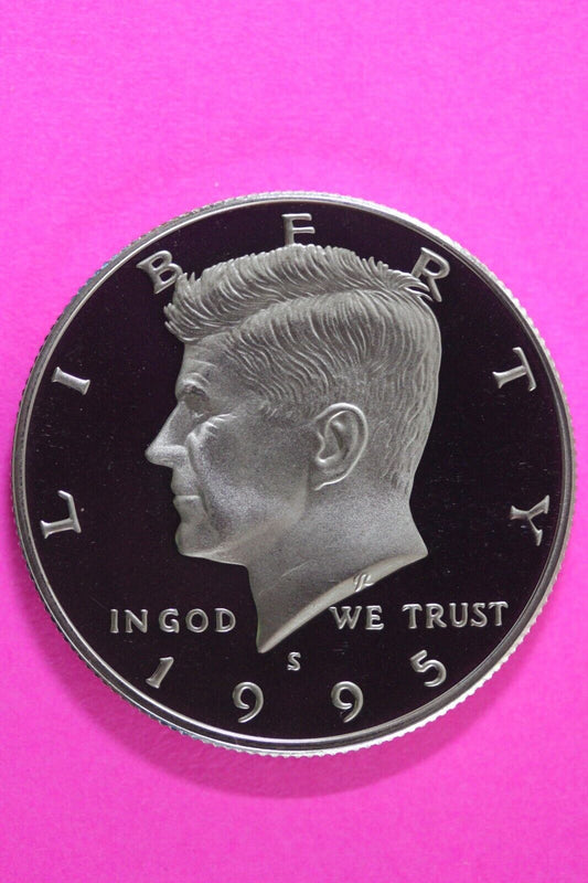 Gem Proof 1995 S Clad Kennedy Half Dollar Deep Cameo Same Coin In Pics TOM 13