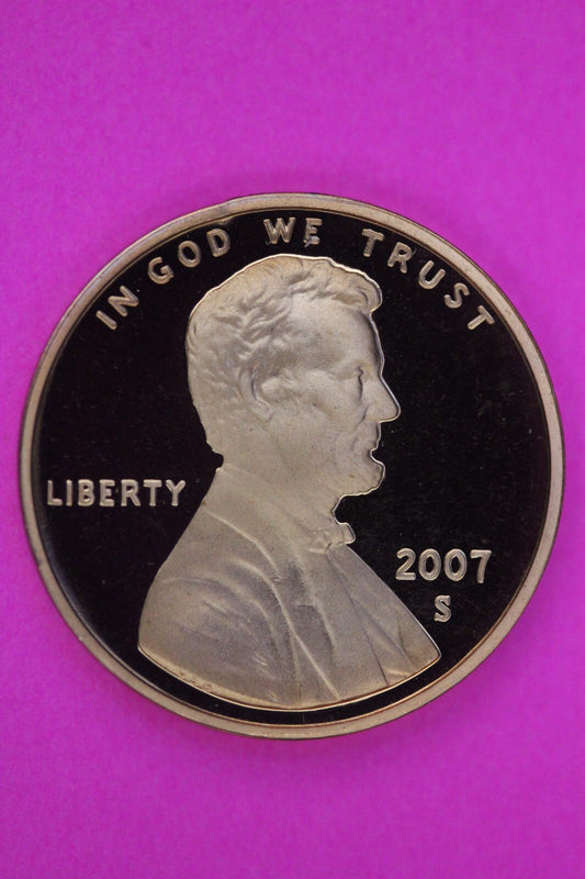 Gem Proof 2007 S Ultra Deep Cameo Lincoln Memorial Cent Same Coin In Pics TOM18