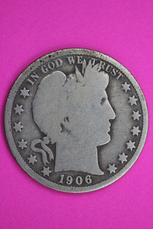 1906 P Barber Liberty Half Dollar Silver Coin You Get The Coin In Pics TOM 47