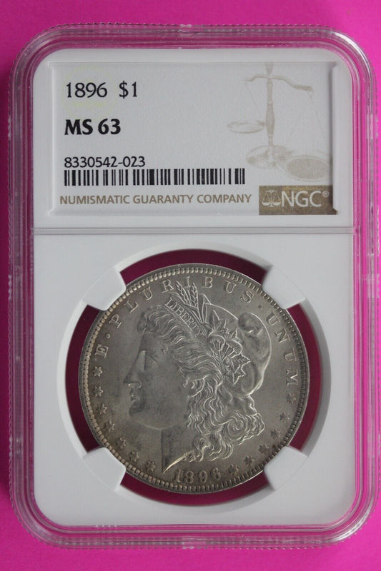 1896 P MS 63 Liberty Morgan Silver Dollar NGC Certified Graded Slab 436