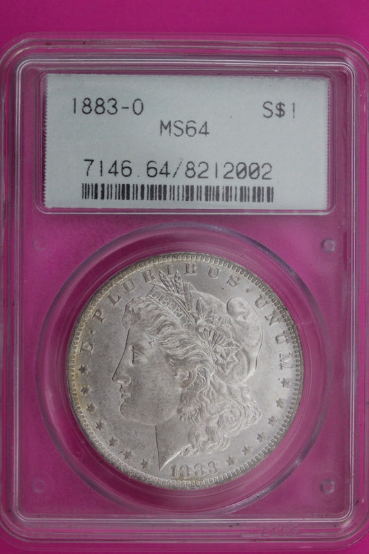 1883 O MS 64 Liberty Morgan Silver Dollar PCGS Certified Authentic Slab 1155