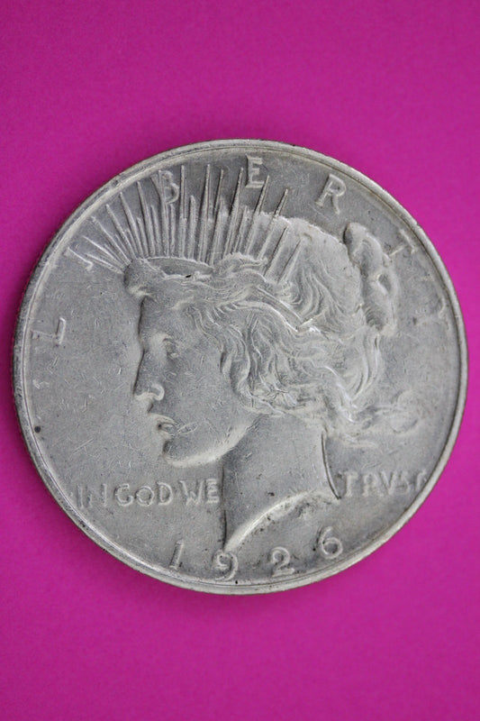 1926 D Peace Silver Dollar LIberty Coin Guaranteed Genuine American Seller 1986