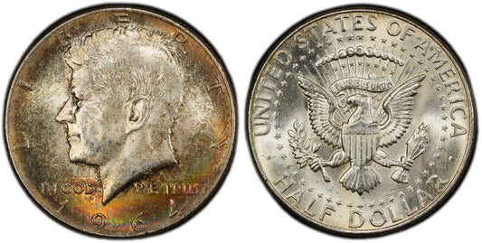 Toned 1964 P Silver MS 65 John F Kennedy Silver Half Dollar PCGS Graded 318