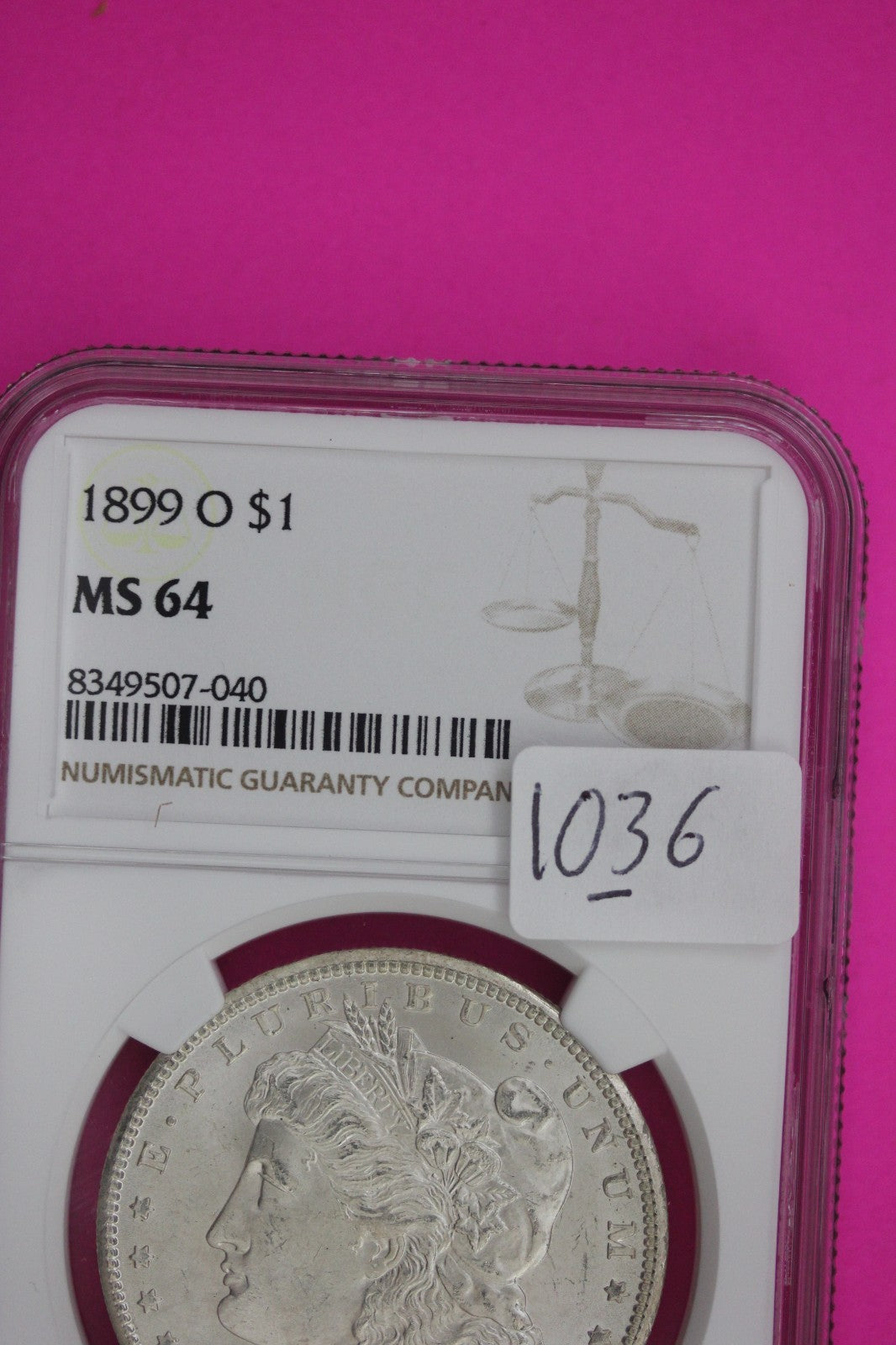 1899 O MS 64 Liberty Morgan Silver Dollar NGC Certified Graded Authentic 1036