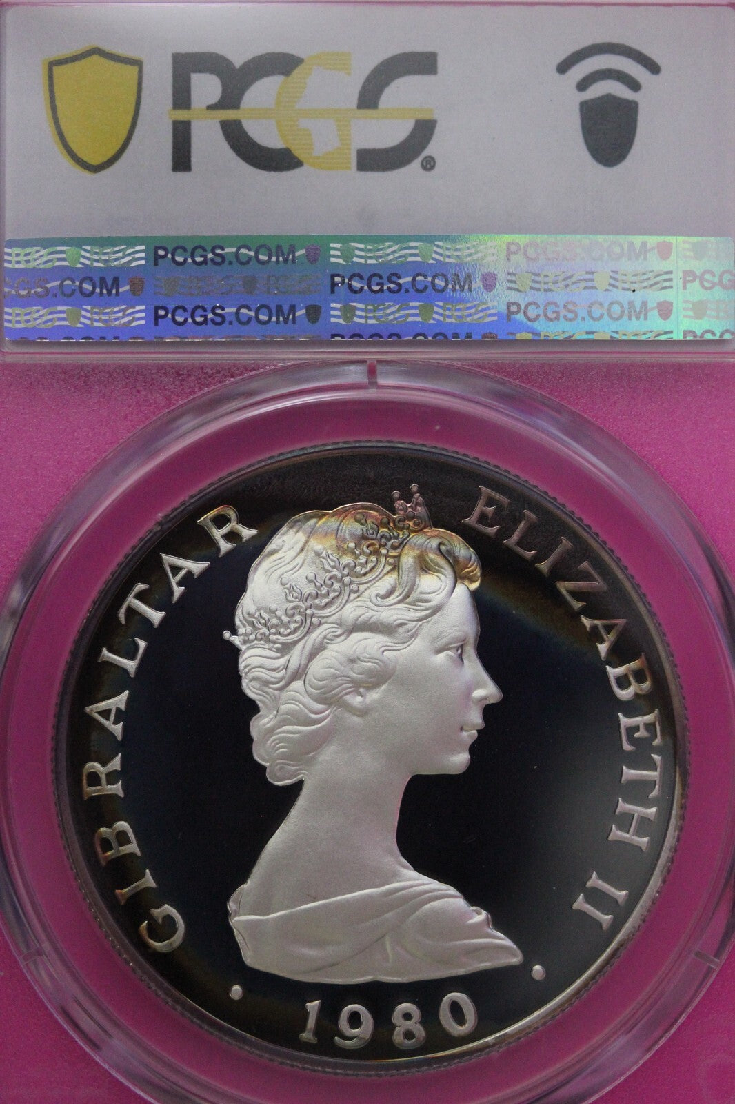Toned 1981 PR 68 DCAM Crown Gibraltar Admiral Nelson Battle Trafalgar PCGS 557