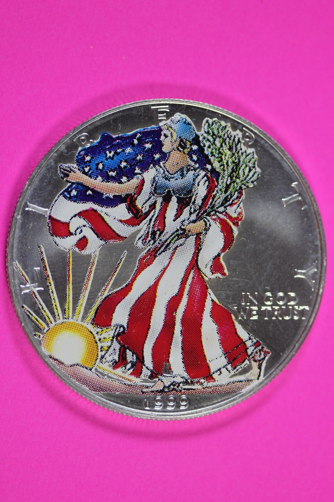 Colorized 1999 American Silver Eagle 1 Ounce .999 Fine Exact Coin Shown 169
