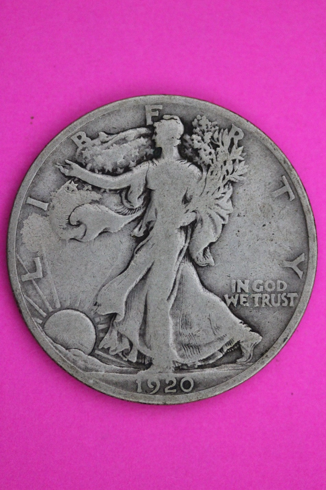 1920 D Walking Liberty Silver Half Dollar Guaranteed Authentic Genuine Coin 2362
