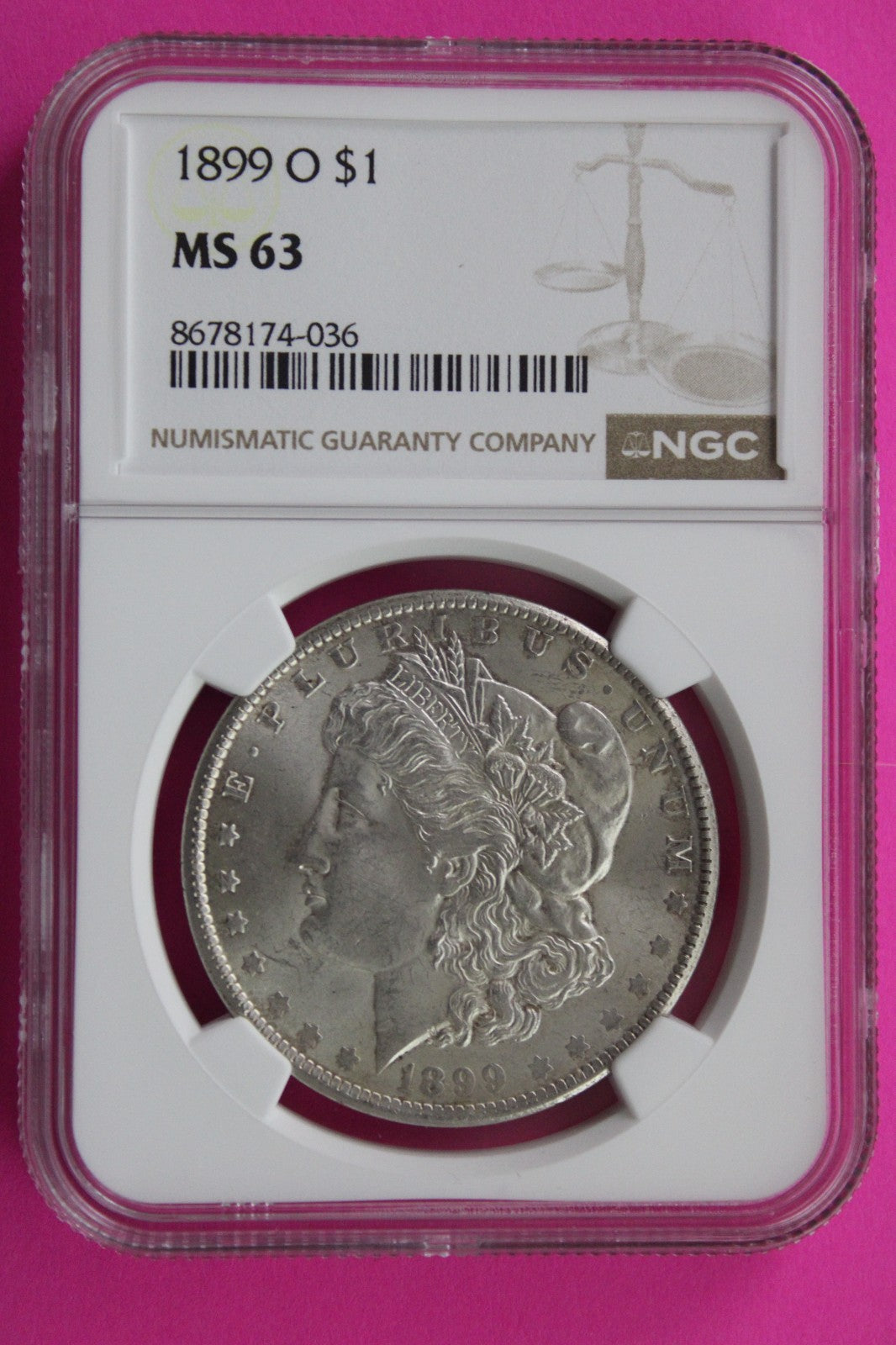 1899 O MS 63 Liberty Morgan Silver Dollar NGC Certified Graded Authentic 845
