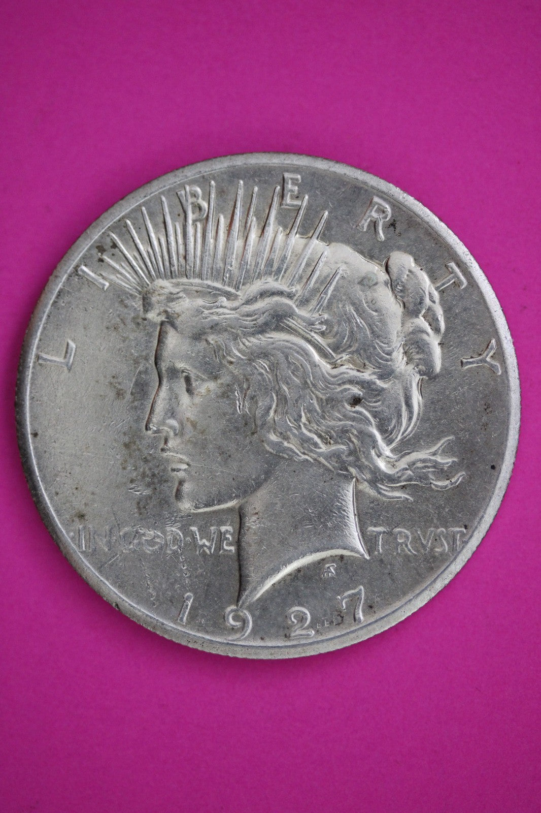 1927 P Peace Lady Liberty Semi Key Date Silver Dollar Guaranteed Authentic 2691