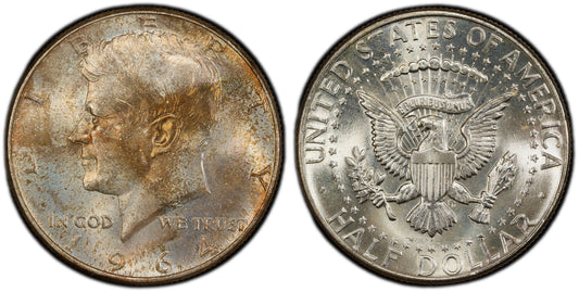 Toned 1964 P MS 66 John F Kennedy Silver Half Dollar PCGS Graded Authentic 161