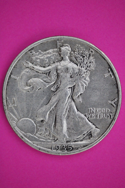 Hi Grade 1935 P Walking Liberty Silver Half Dollar Guaranteed Genuine Coin 2616