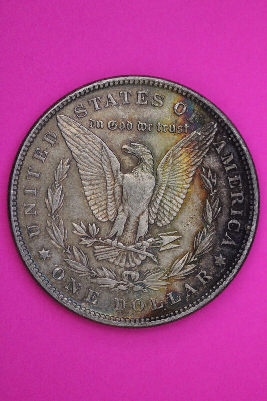 Rainbow Toned 1879 P Morgan Liberty Silver Dollar Coin Philadelphia Mint 358
