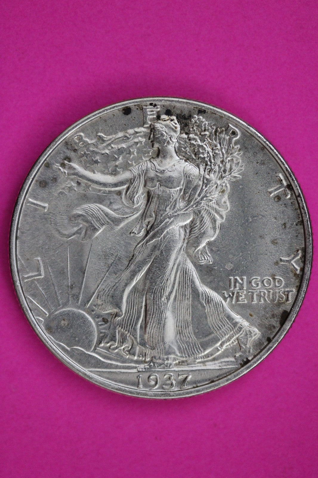 High Grade 1937 P Walking Liberty Walker Half Dollar Coin Authentic Genuine 1802