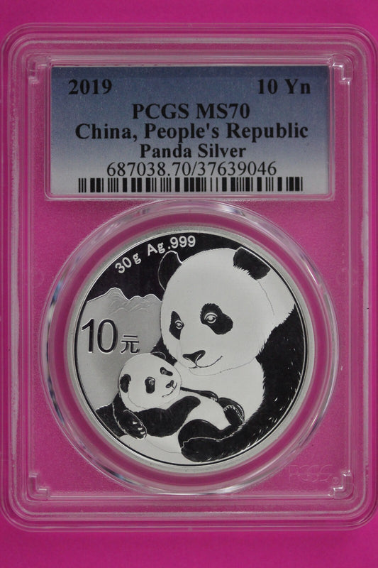 2019 MS 70 China Panda 1 OZ Silver Coin PCGS Certified Graded Authentic 1159