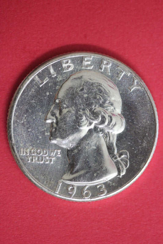 1963 Uncirculated Type B Reverse George Washington Quarter Exact Coin OCE 62