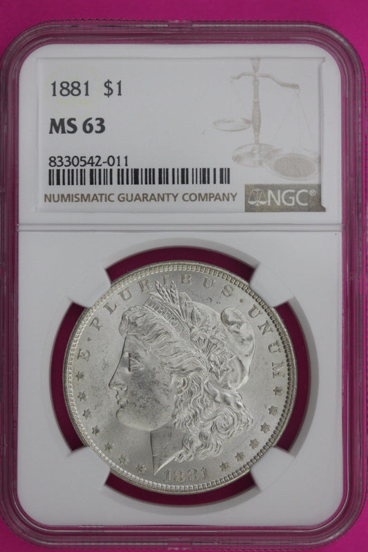 1881 P MS 63 Liberty Morgan Silver Dollar NGC Certified Graded Authentic 1098