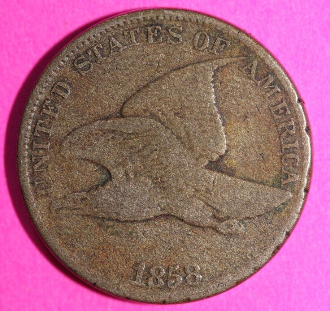 1858 Flying Eagle Cent Penny Exact Scarce Early Type Exact Coin as Pictured 50