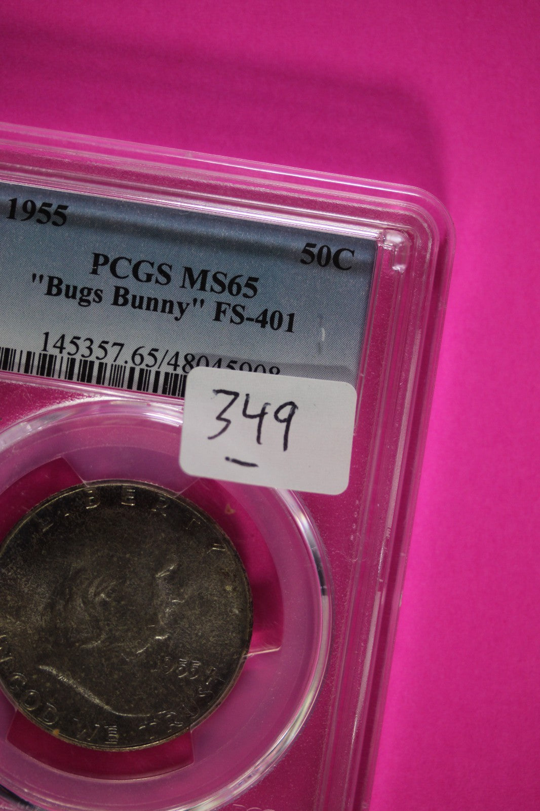 Bugs Bunny 1955 P MS 65 Ben Franklin Half Dollar Silver Coin FS-401 PCGS 349