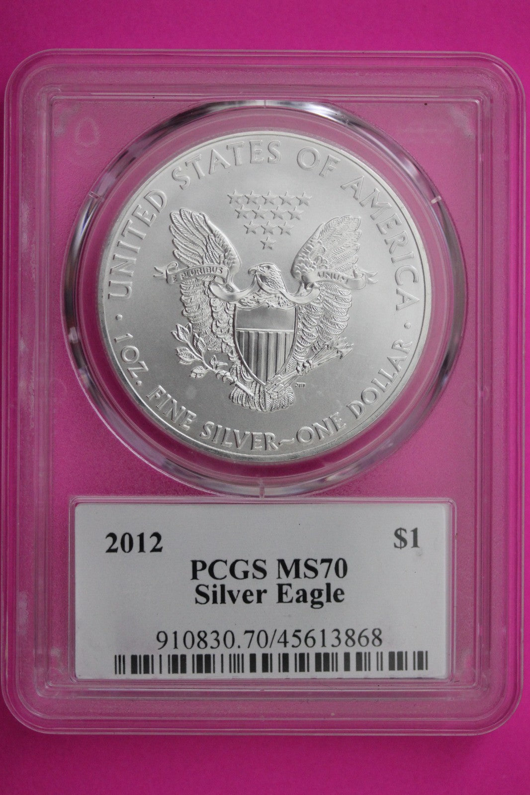 2012 MS 70 Silver American Eagle PCGS Certified Graded Authentic Roger Sig 363