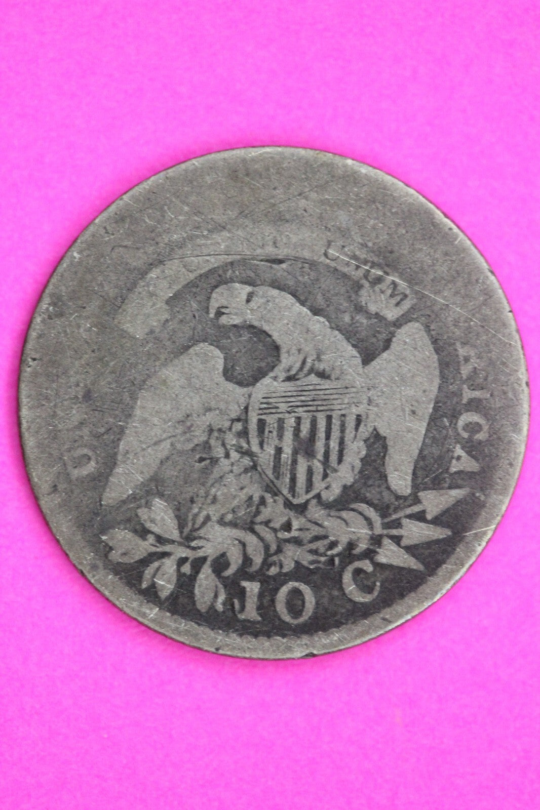 1814 Bust Capped Dime Lady Liberty Silver Coin Guaranteed Authentic Genuine 1366