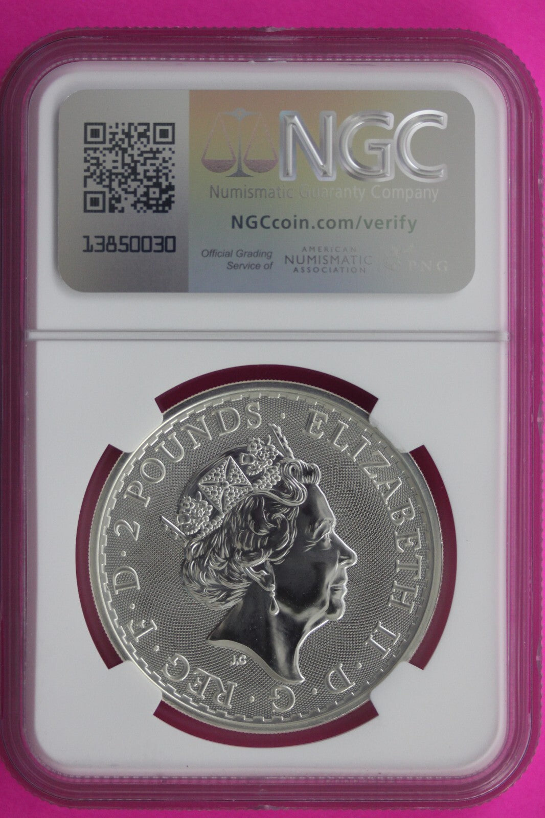 2017 MS 69 Great Britain £2 Britannia 20th Anniversary Privy NGC Graded Slab 715