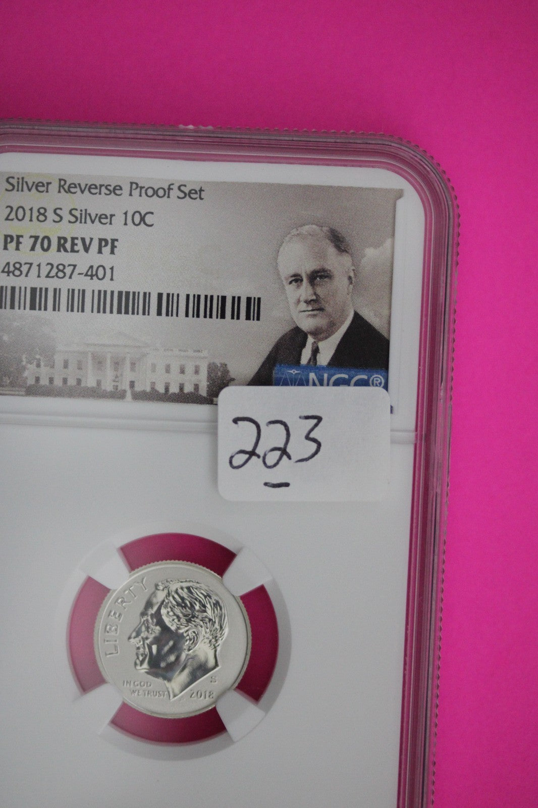 2018 S PF 70 Reverse Proof Roosevelt Silver Dime 1 Coin From a Proof Set NGC 223