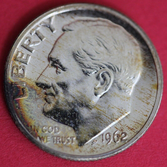 Toned 1962 Silver Proof Roosevelt Dime Exact Coin Shown Fast Shipping OCE 58
