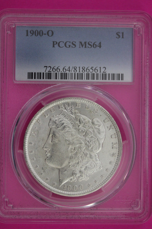 1900 O MS 64 Liberty Morgan Silver Dollar PCGS Certified Authentic Slab 1162