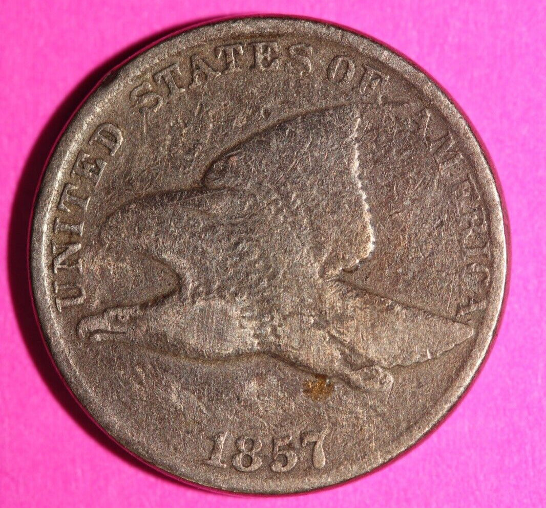 1857 Flying Eagle Cent Penny Exact Scarce Early Type Coin as Pictured 35