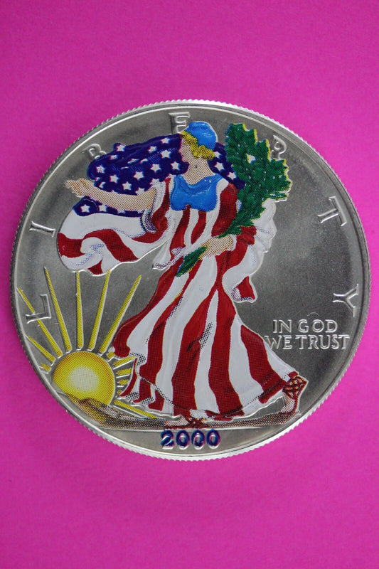Colorized 2000 American Silver Eagle 1 Ounce .999 Fine Exact Coin Shown N0512