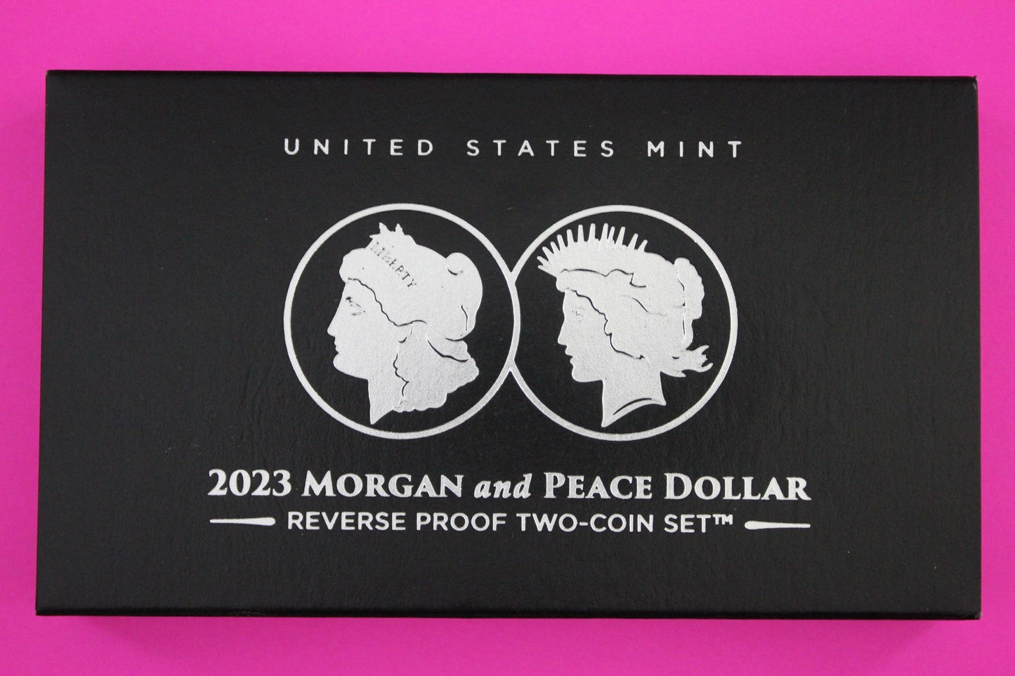 Gem 2023 Morgan & Peace Dollar Reverse Proof 1.7 Ounces of Silver Box & COA 7048