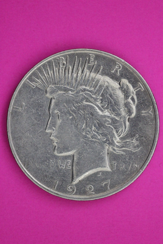 1927 D Peace Liberty Silver Dollar Guaranteed Authentic & Genuine Coin 1392